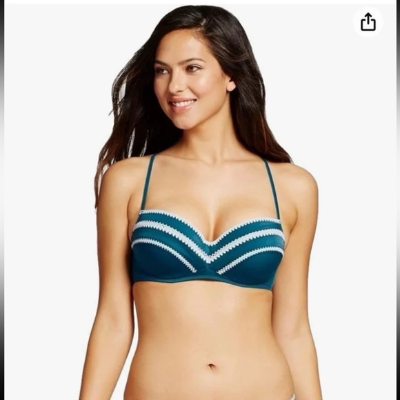 Shade & Shore Women's Summer Racerback Halter Bikini Top. Size 38DD. - Picture 3 of 8